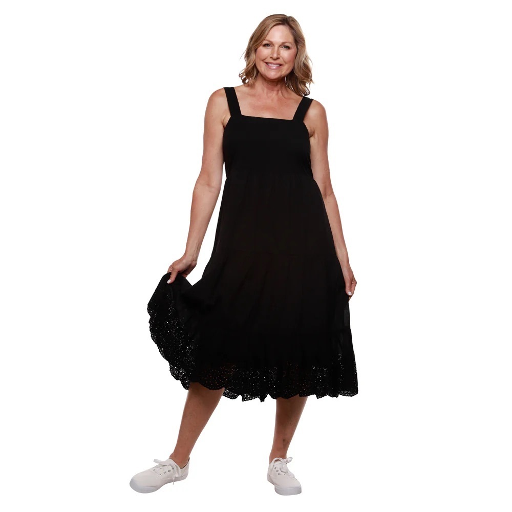 NWT Linda Anderson Cotton Eyelet Tiered Sun Dress
